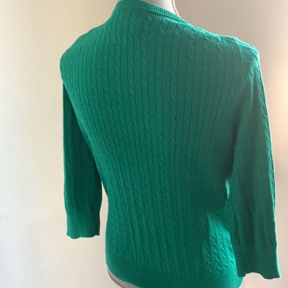 🌈  3/$20  90s country core cable knit pull over green sweater - Picture 6 of 8